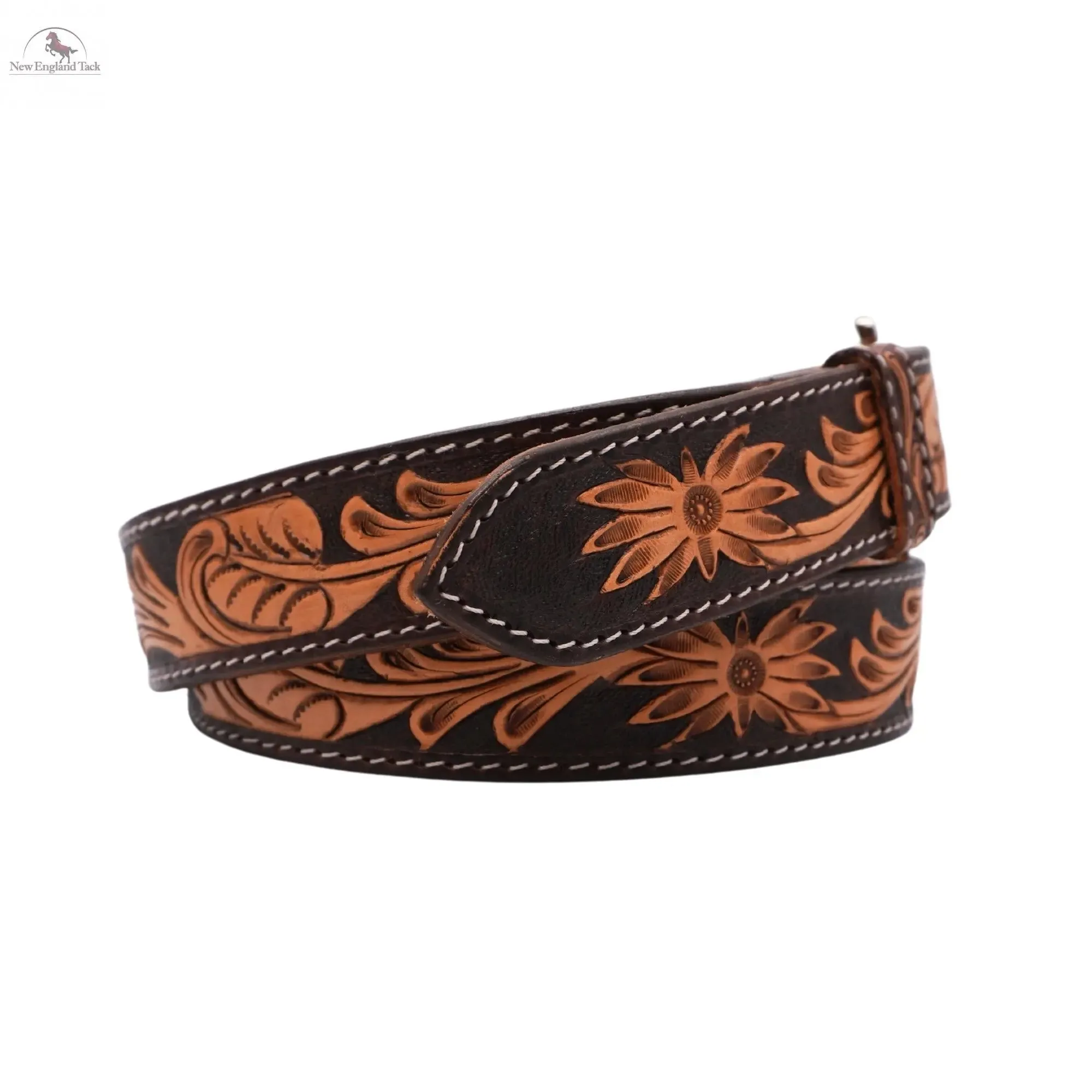 Resistance Western Cowgirl Cowboy Floral Tooled  Argentinian Leather Belt