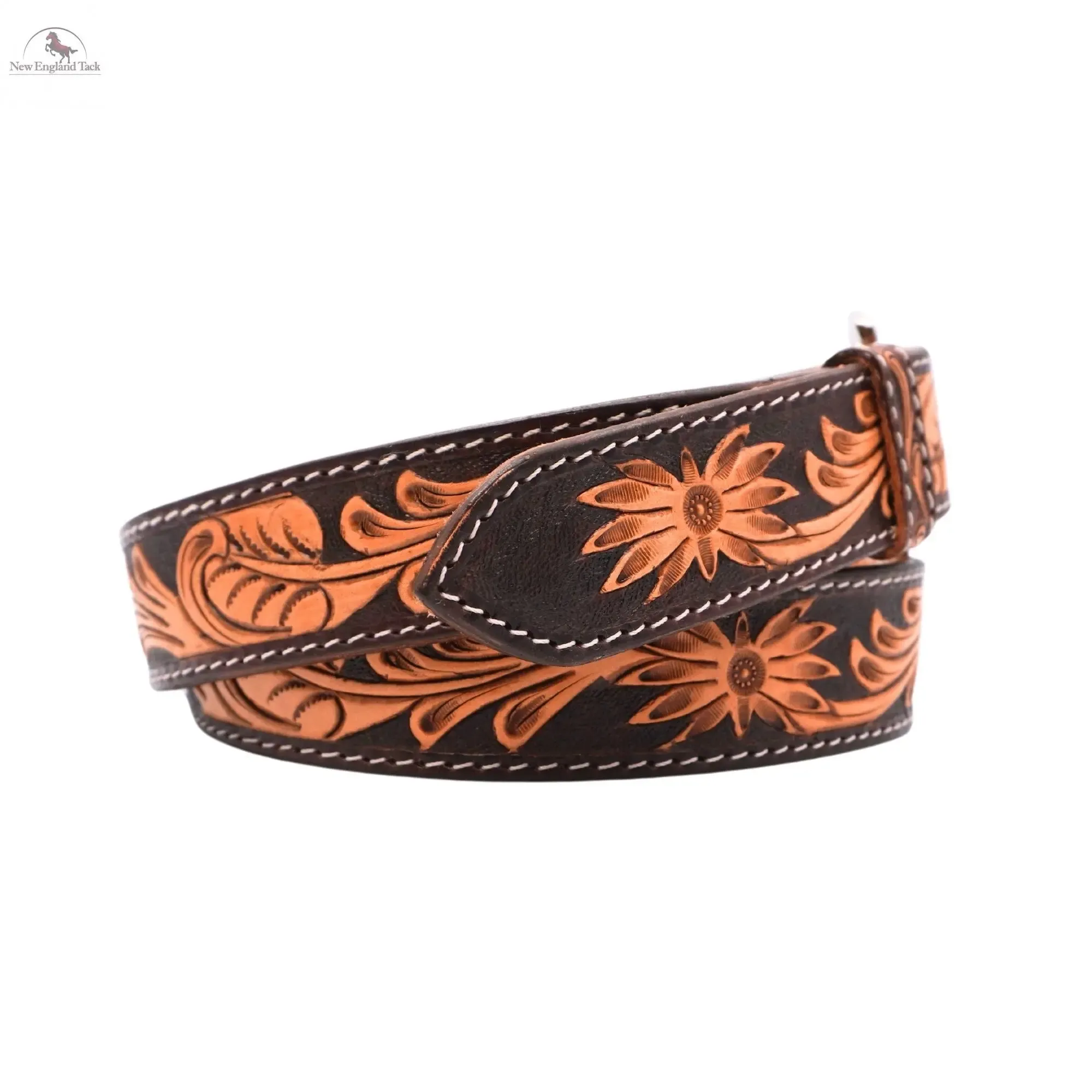 Resistance Western Cowgirl Cowboy Floral Tooled  Argentinian Leather Belt