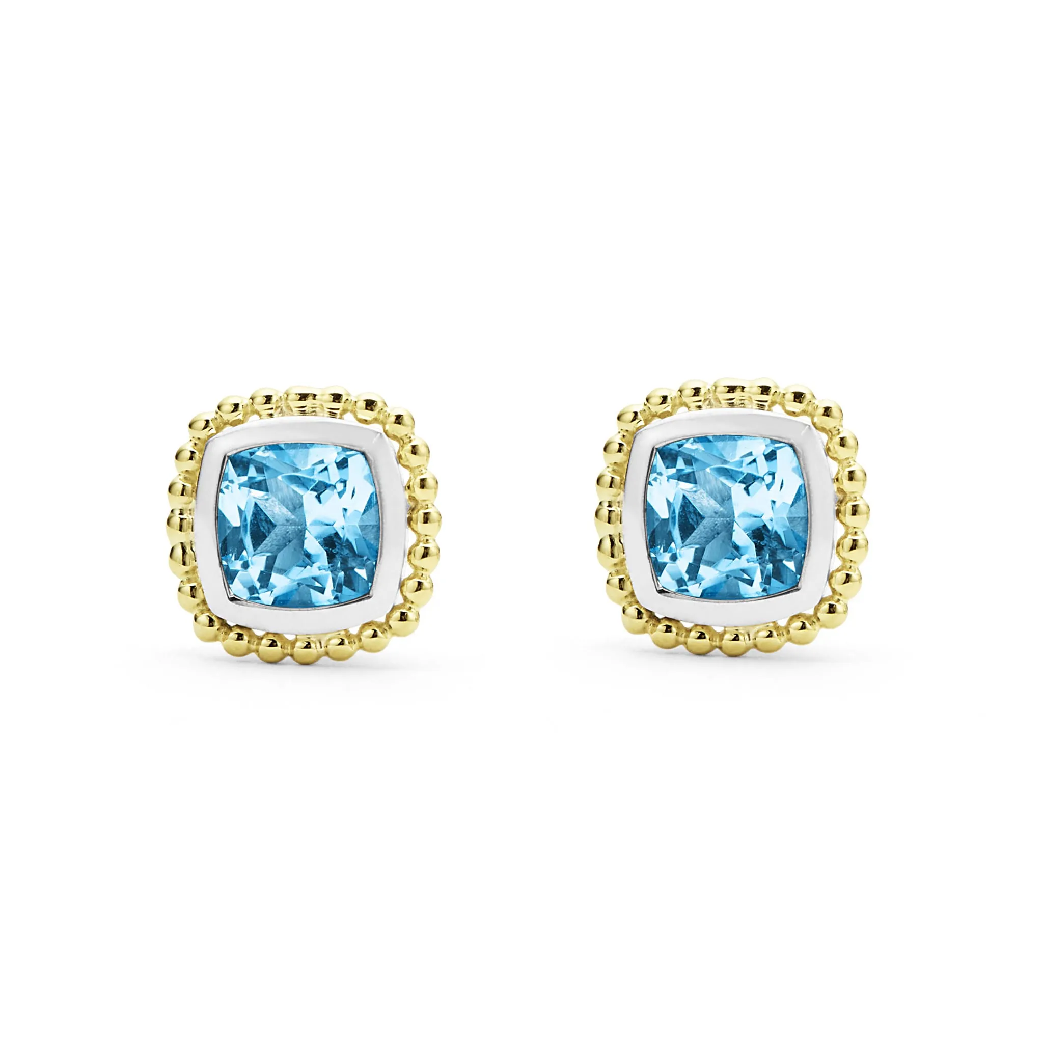 Rittenhouse Two-Tone Swiss Blue Topaz Stud Earrings