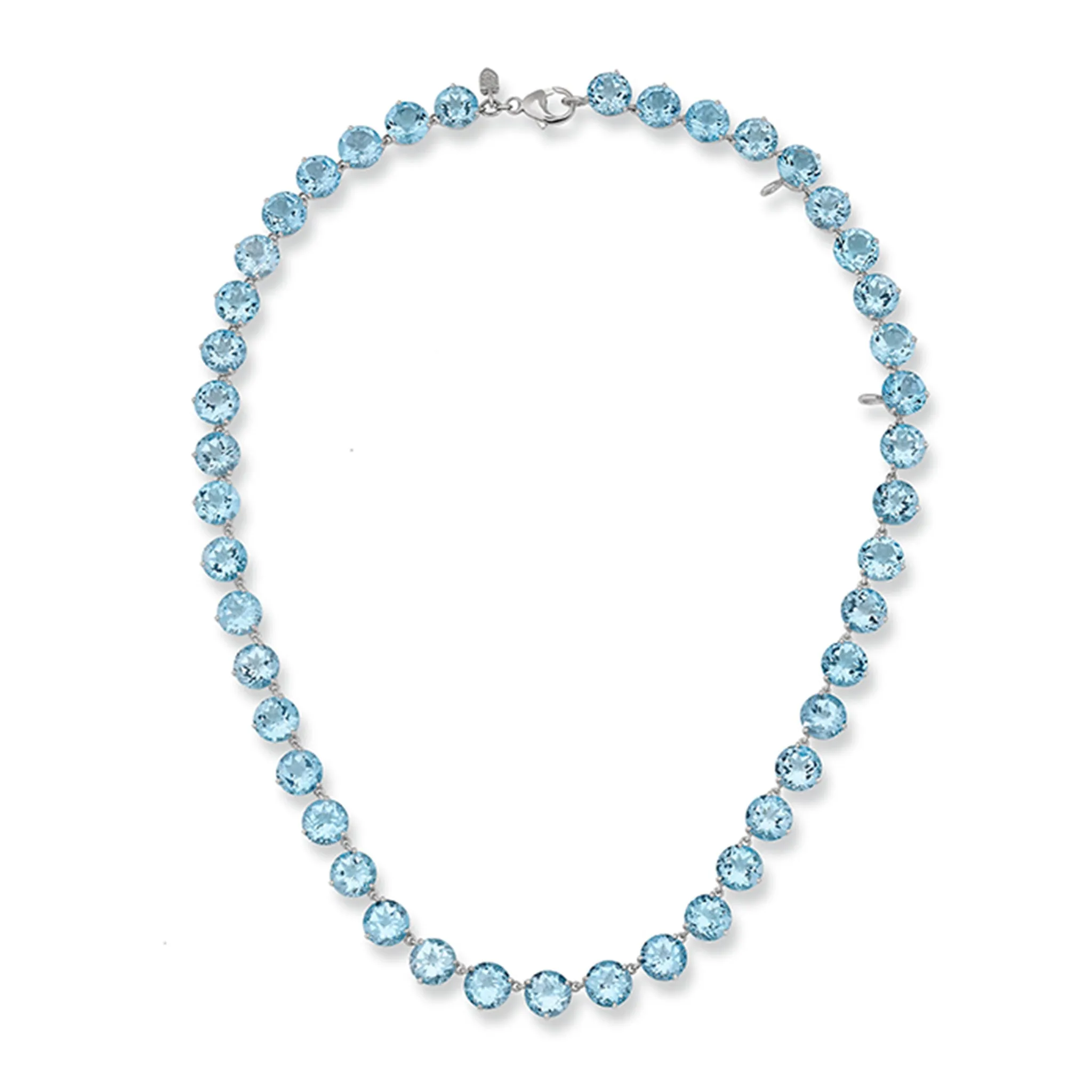 Rivière Necklace White Gold - Blue Topaz