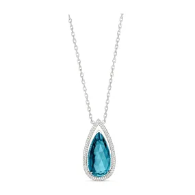 ROCK Candy® Blue Topaz Diamond Pendant | White Gold