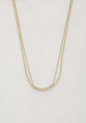 Rope Crystal Link Choker Necklace