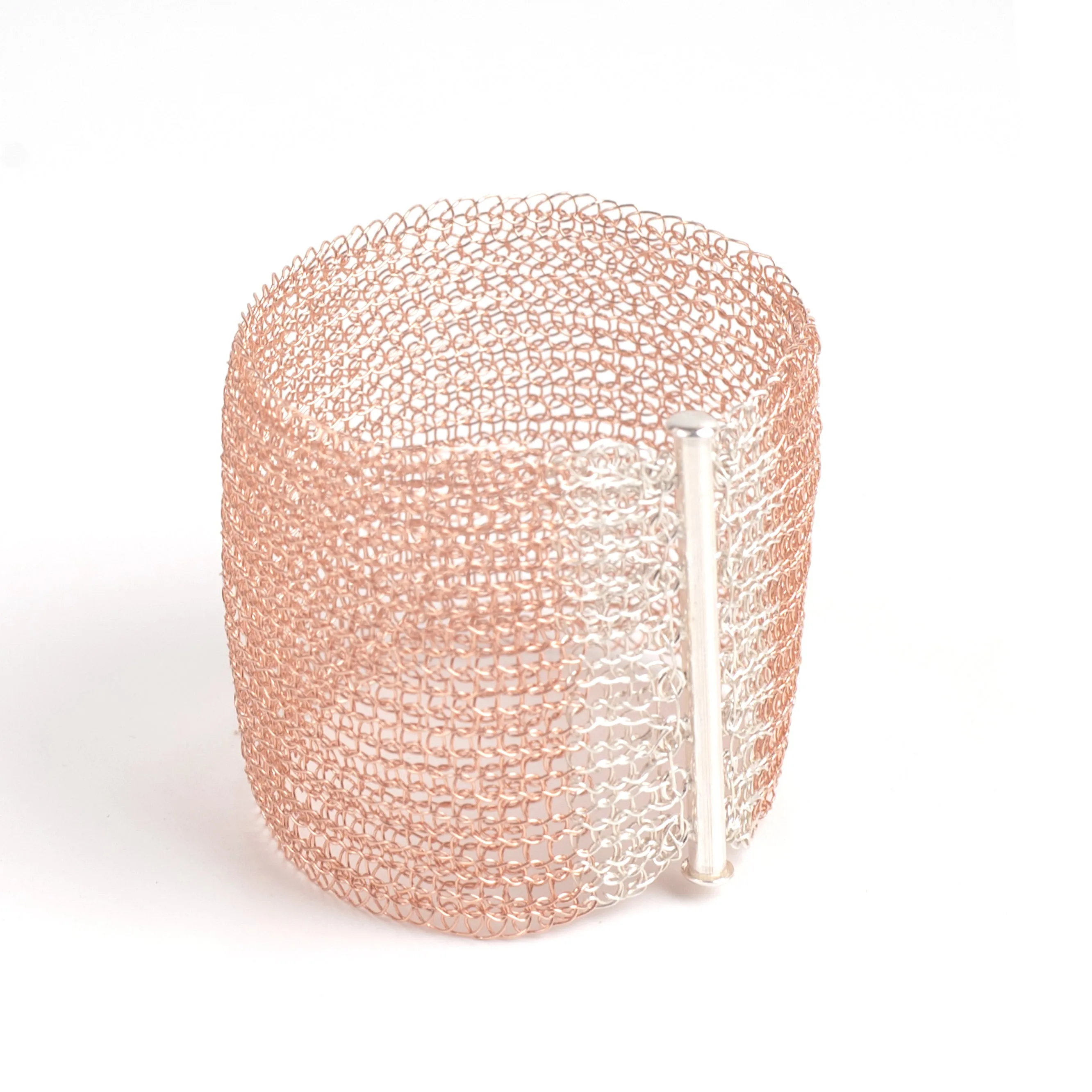 Rose Gold Cuff Bracelet with a sterling silver clasp