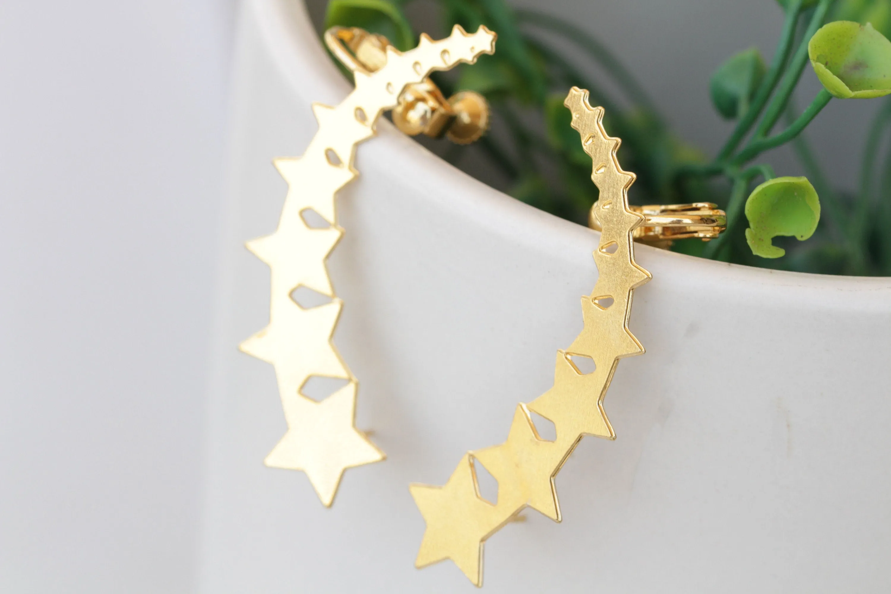 Rose Gold Star EAR CLIMBER EARRINGS