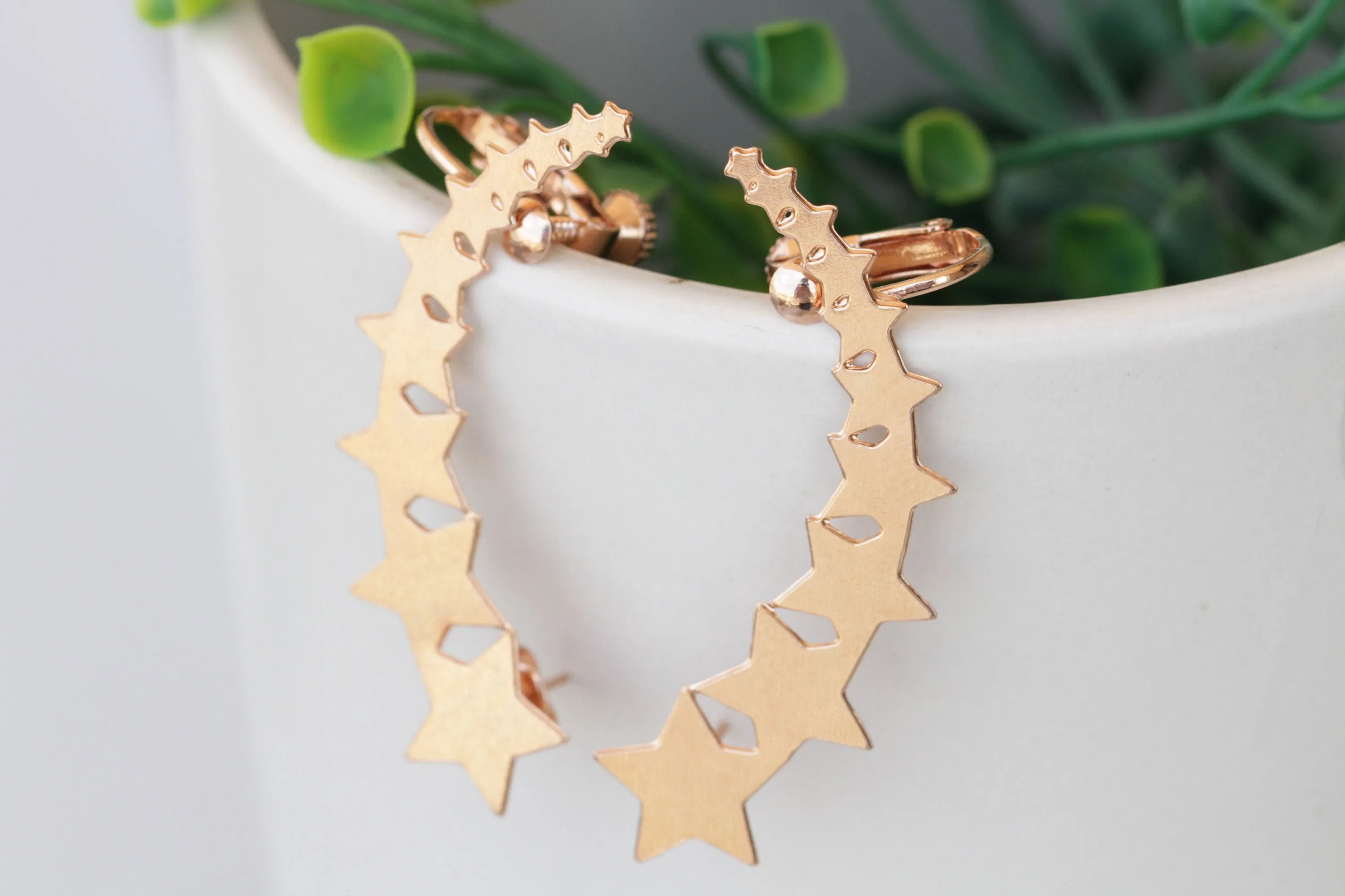 Rose Gold Star EAR CLIMBER EARRINGS