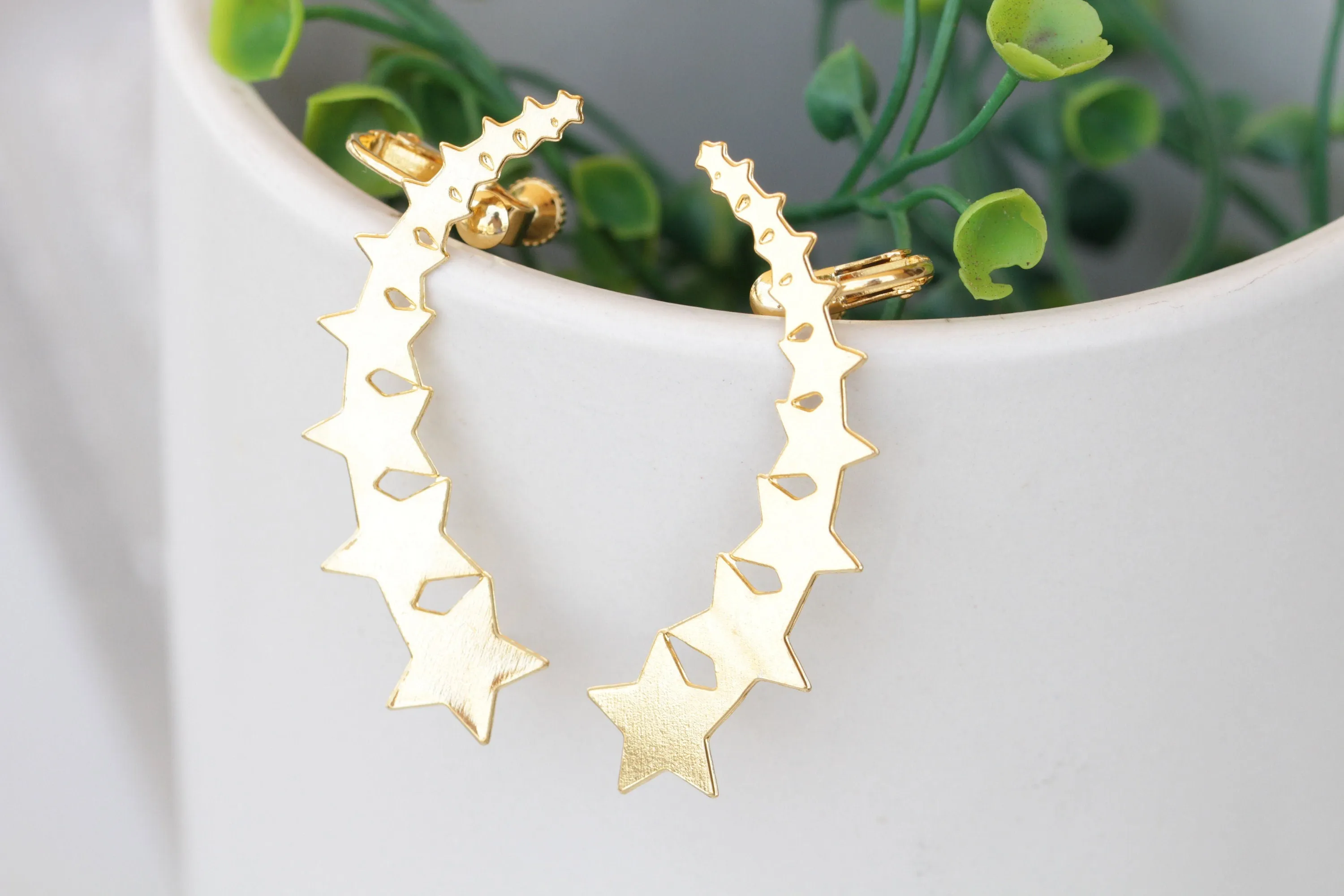 Rose Gold Star EAR CLIMBER EARRINGS