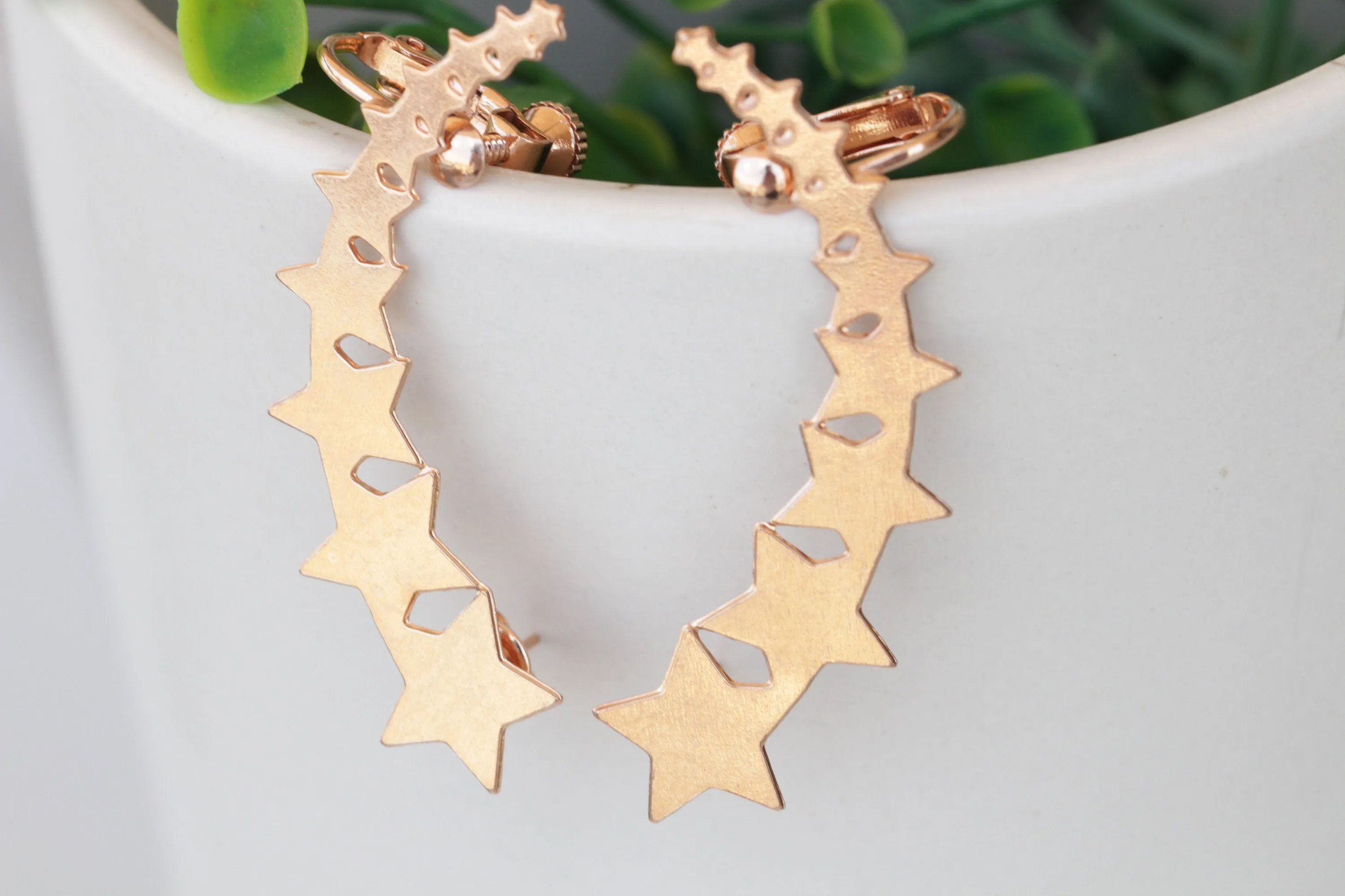 Rose Gold Star EAR CLIMBER EARRINGS