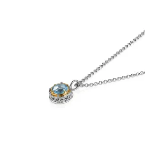 Round Blue Topaz Necklace