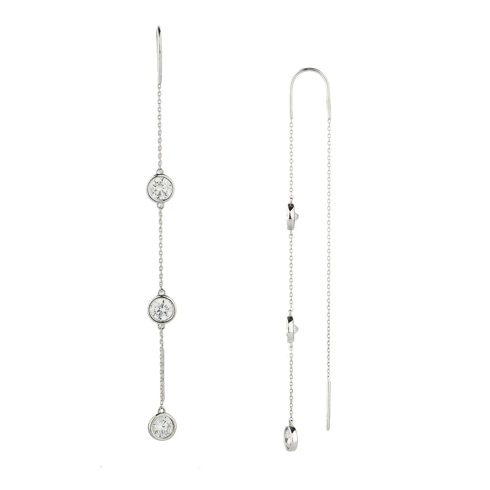 Round Brilliant drop earrings with 2.76 carats* of diamond simulants in sterling silver