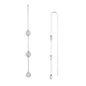 Round Brilliant drop earrings with 2.76 carats* of diamond simulants in sterling silver