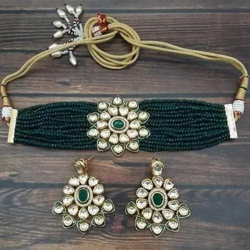 Round Meena Pendant Choker Set