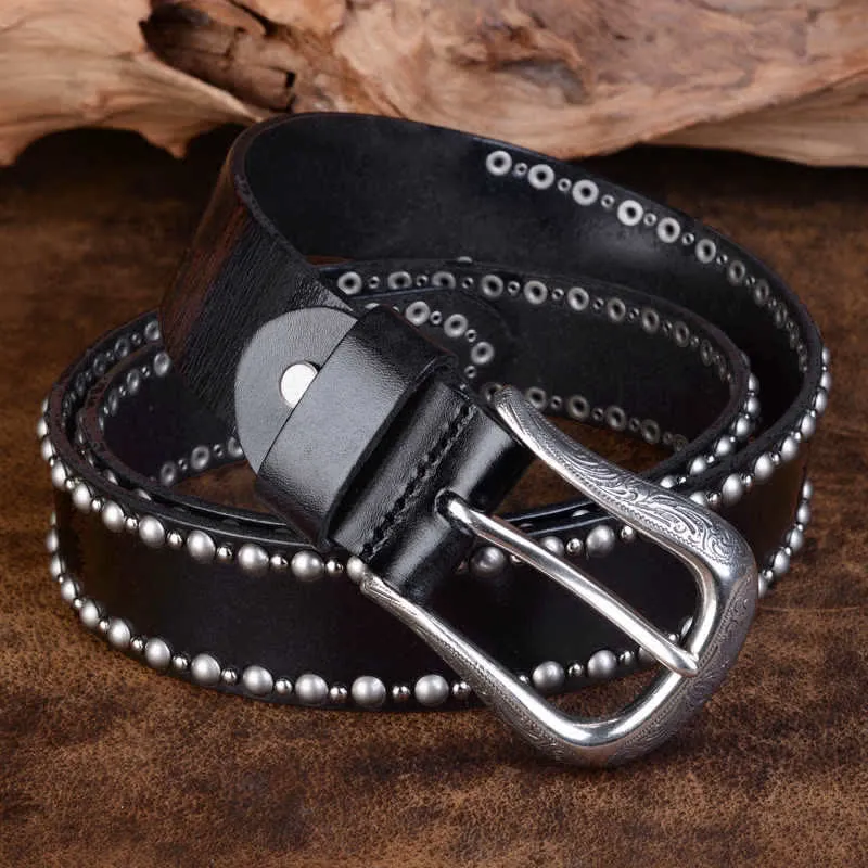 Round Rivets Studded Gothic Clothing Accessories Leather Belt