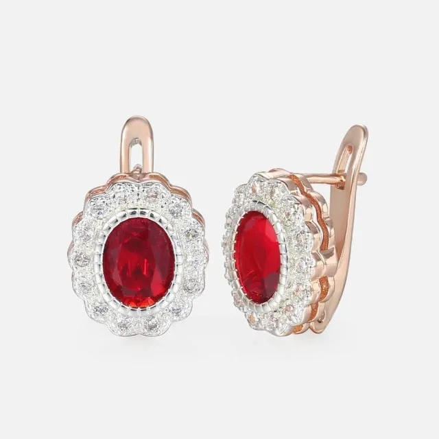 Royal Red CZ Earrings