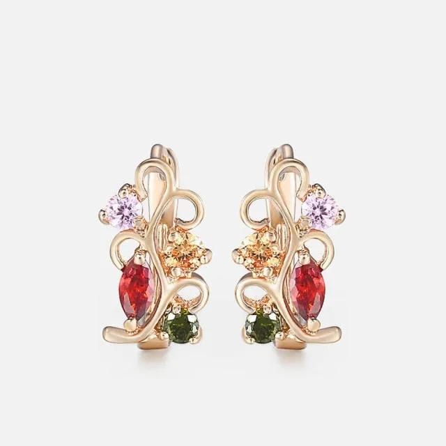 Royal Red CZ Earrings