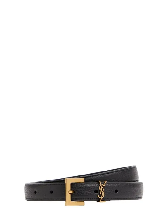 Saint Laurent   Monogram leather belt 