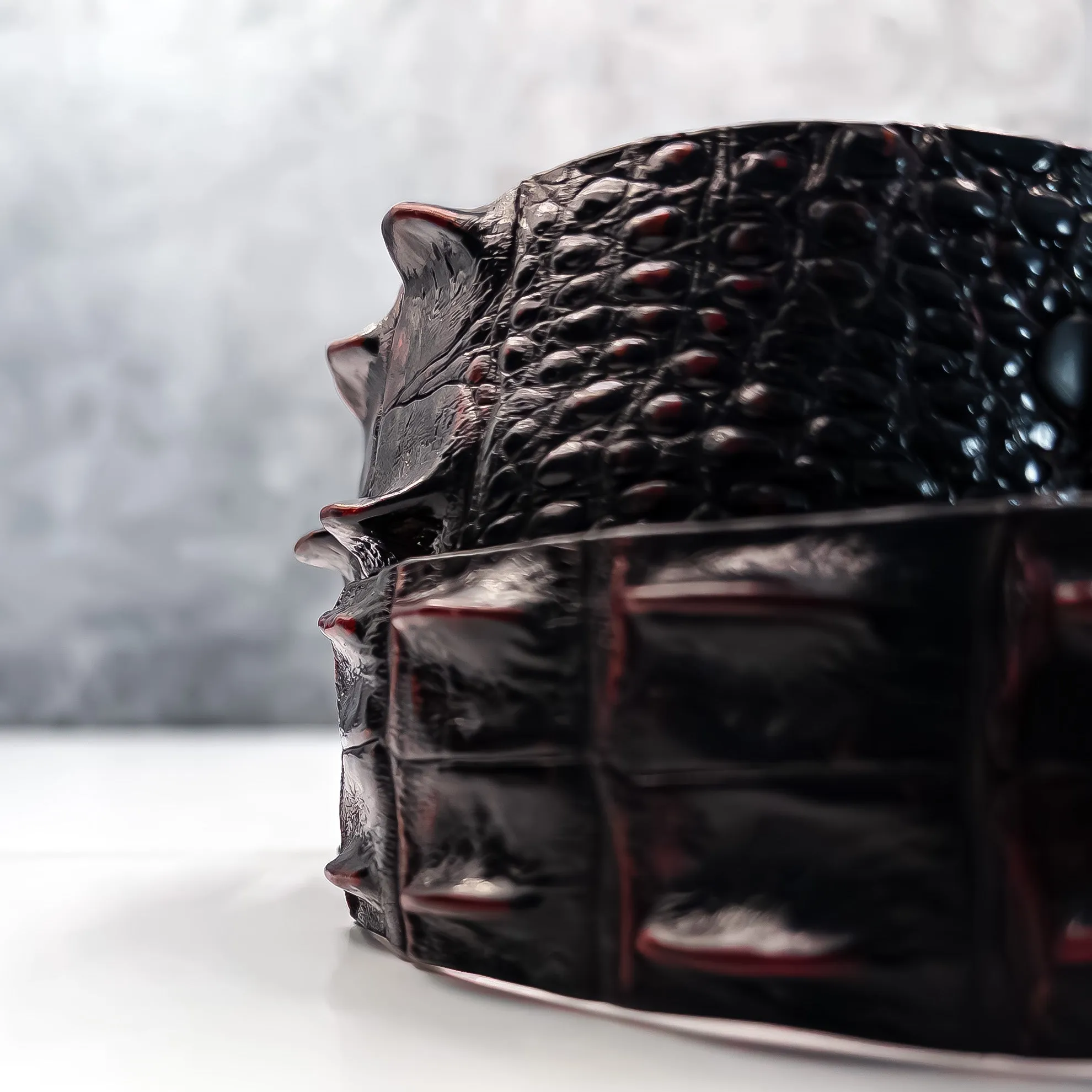 Saltwater Crocodile Belt: Black Cherry