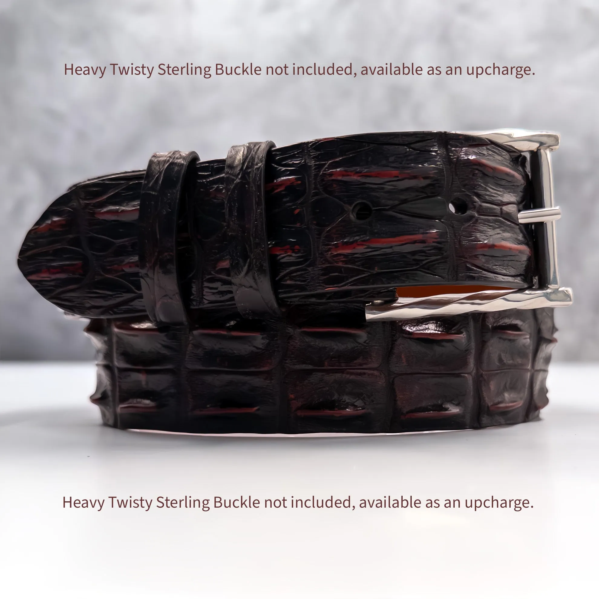 Saltwater Crocodile Belt: Black Cherry