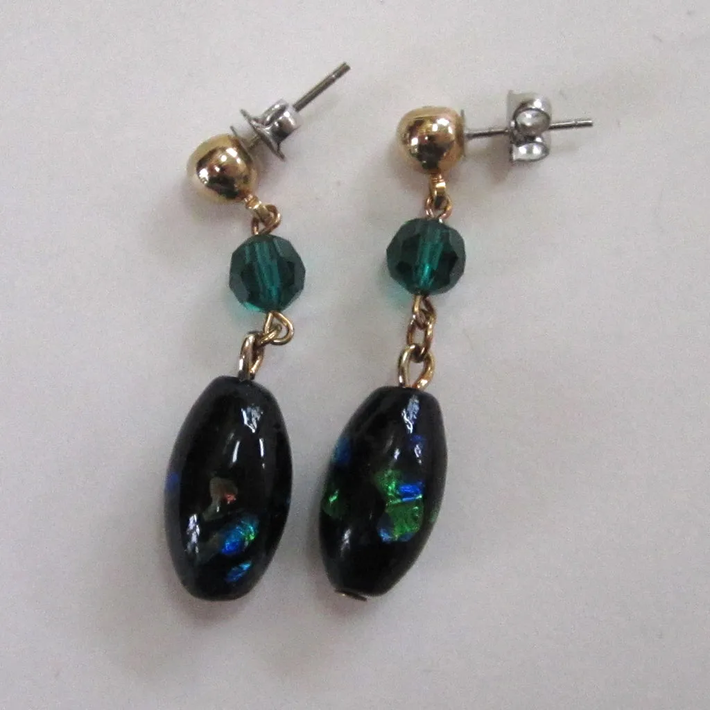 Sarah Coventry "Night Garden" Glass Earrings in Original Box