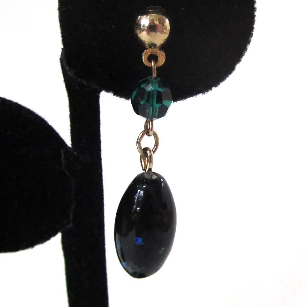 Sarah Coventry "Night Garden" Glass Earrings in Original Box