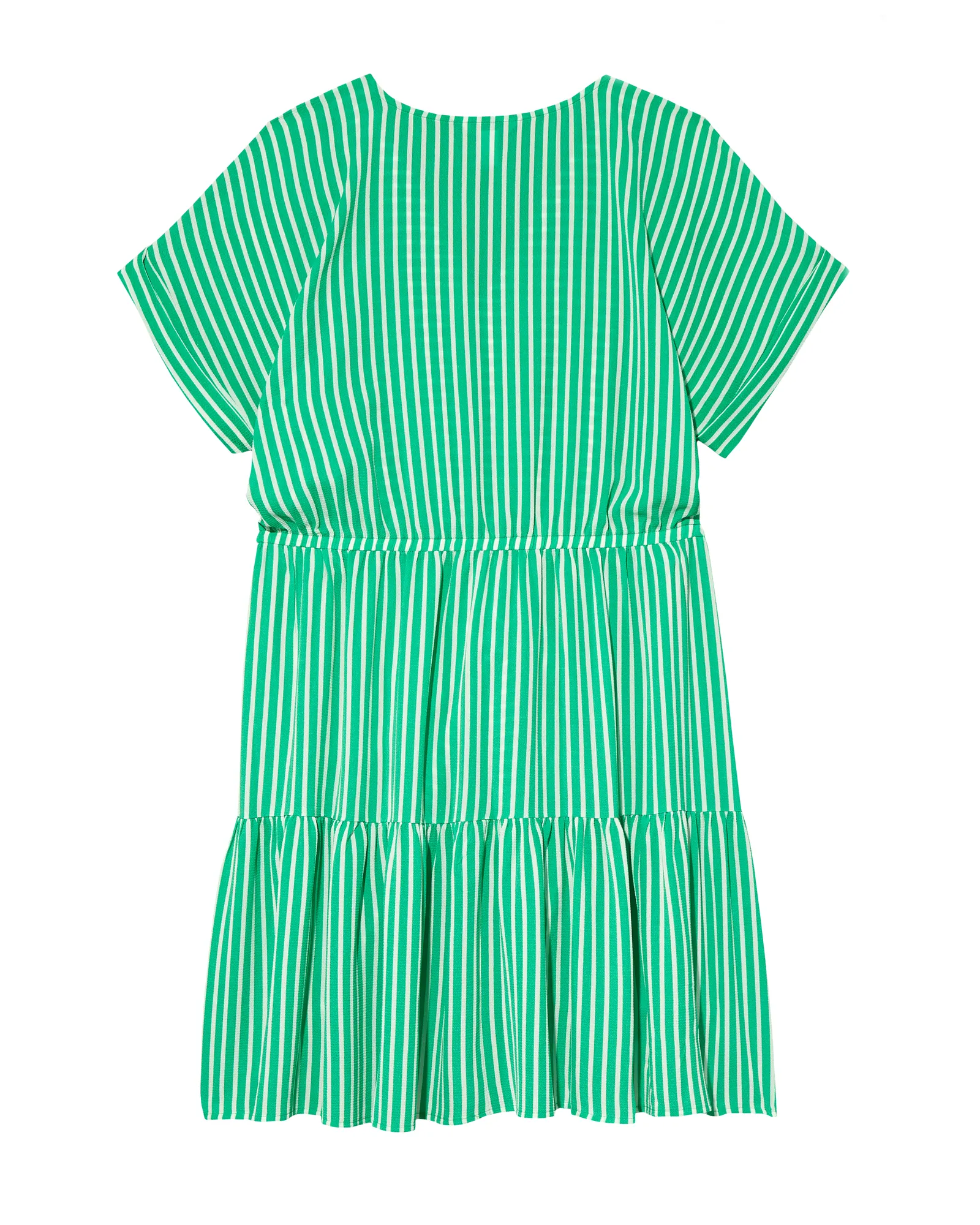 Scottsdale Short Sleeve V-Neck Tie Waist Dress | Kelly Green / White