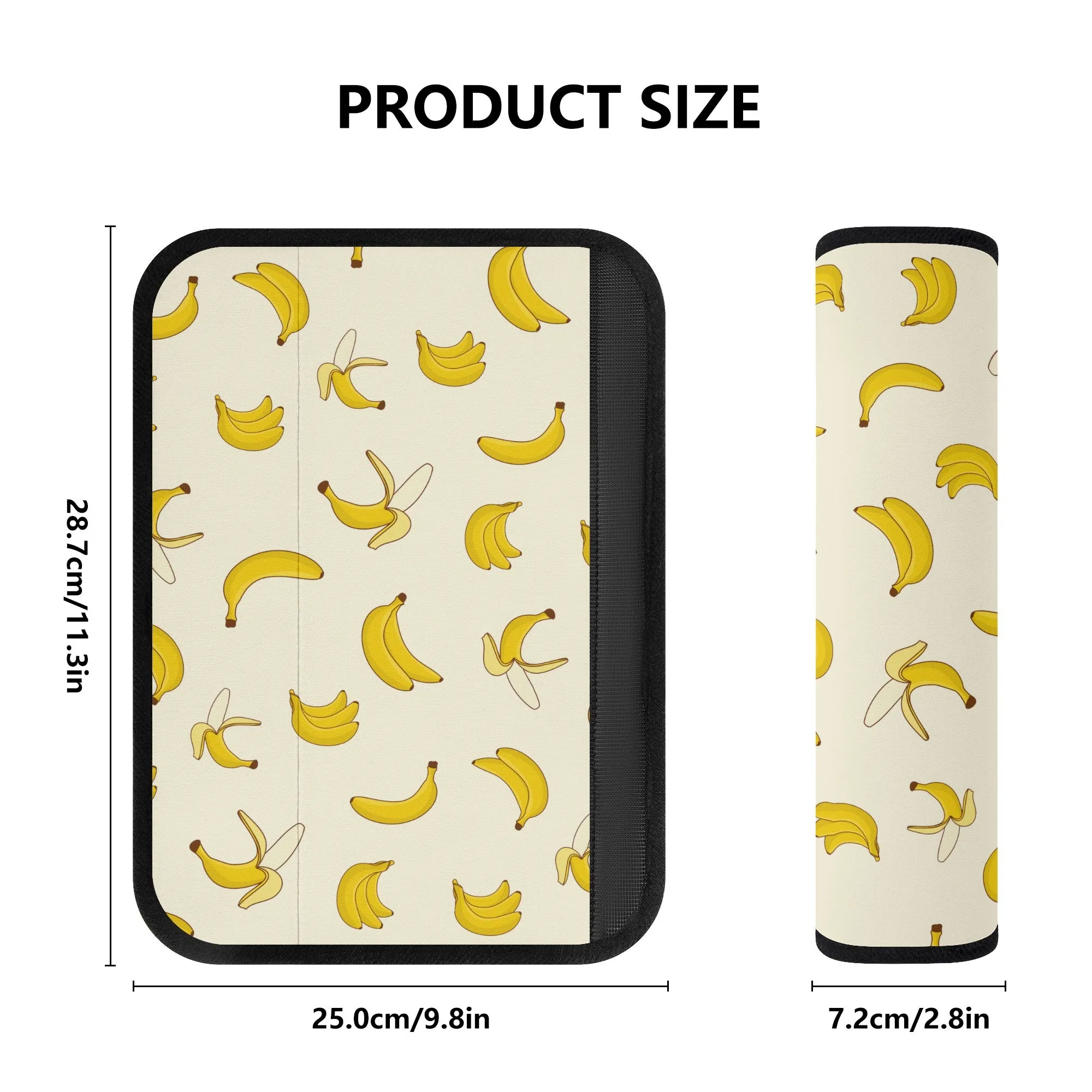 Seat Belt Cover for Cars | Vehicle Seatbelt Protector | Shoulder Pad/Cushion | Safety Belt Wrap | Bananas Pattern