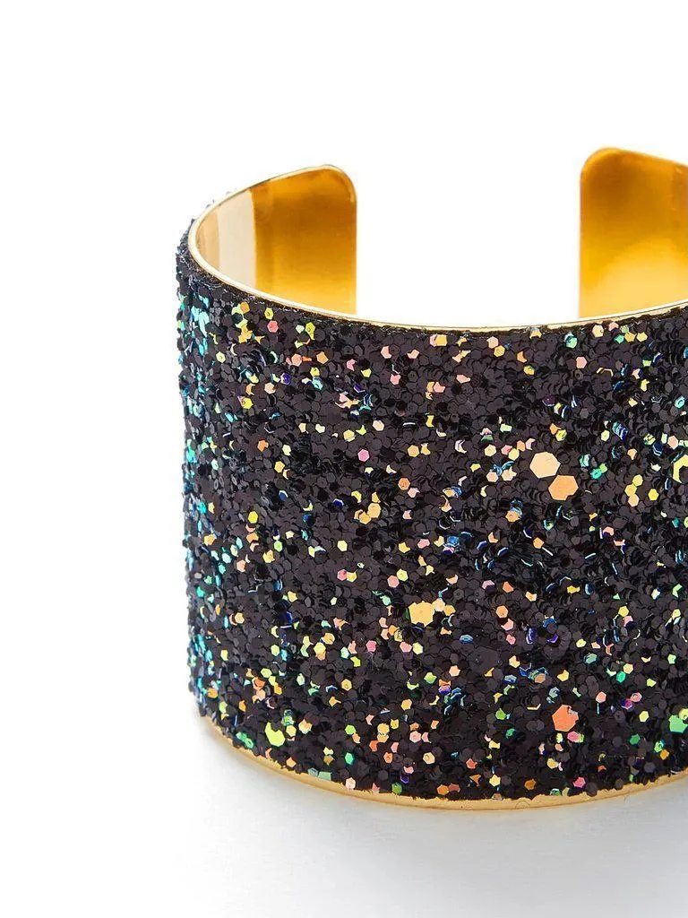 Sequin Overlay Wide Cuff Bracelet