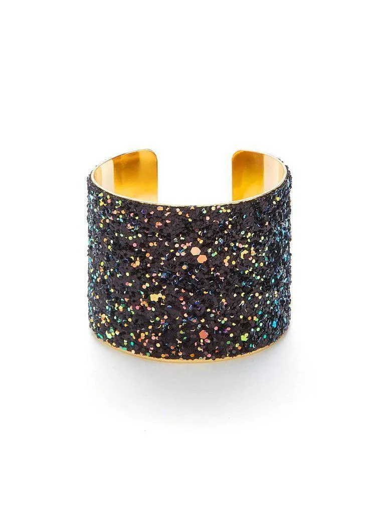 Sequin Overlay Wide Cuff Bracelet