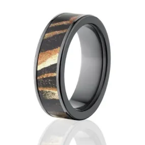 Shadow Grass Ring, Mossy Oak Camouflage Wedding Bands