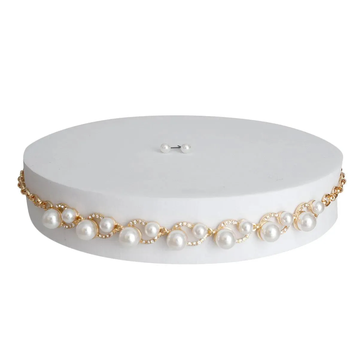 Shop Stunning Gold Tone & Rhinestone Choker Set - Perfect with Pearls!