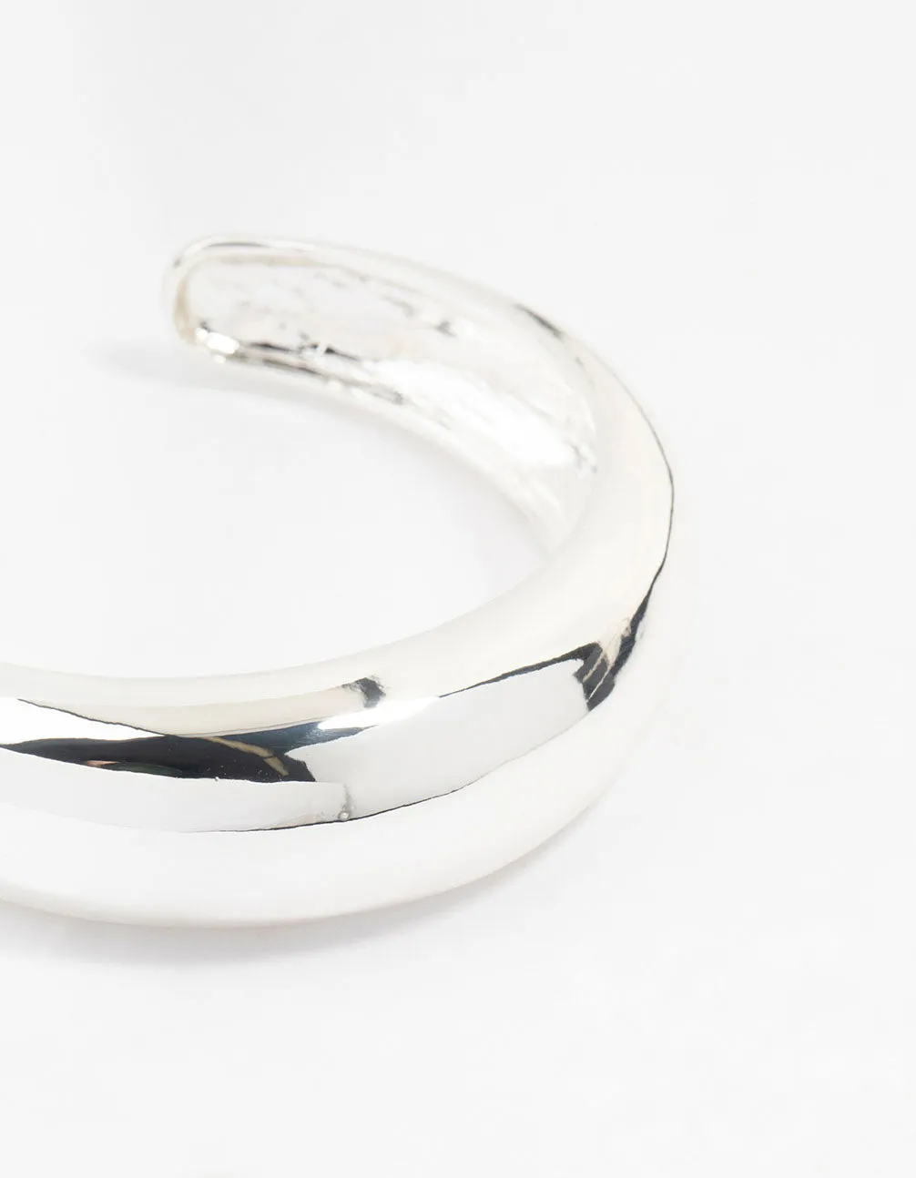 Silver Plated Round Wrist Cuff Bracelet