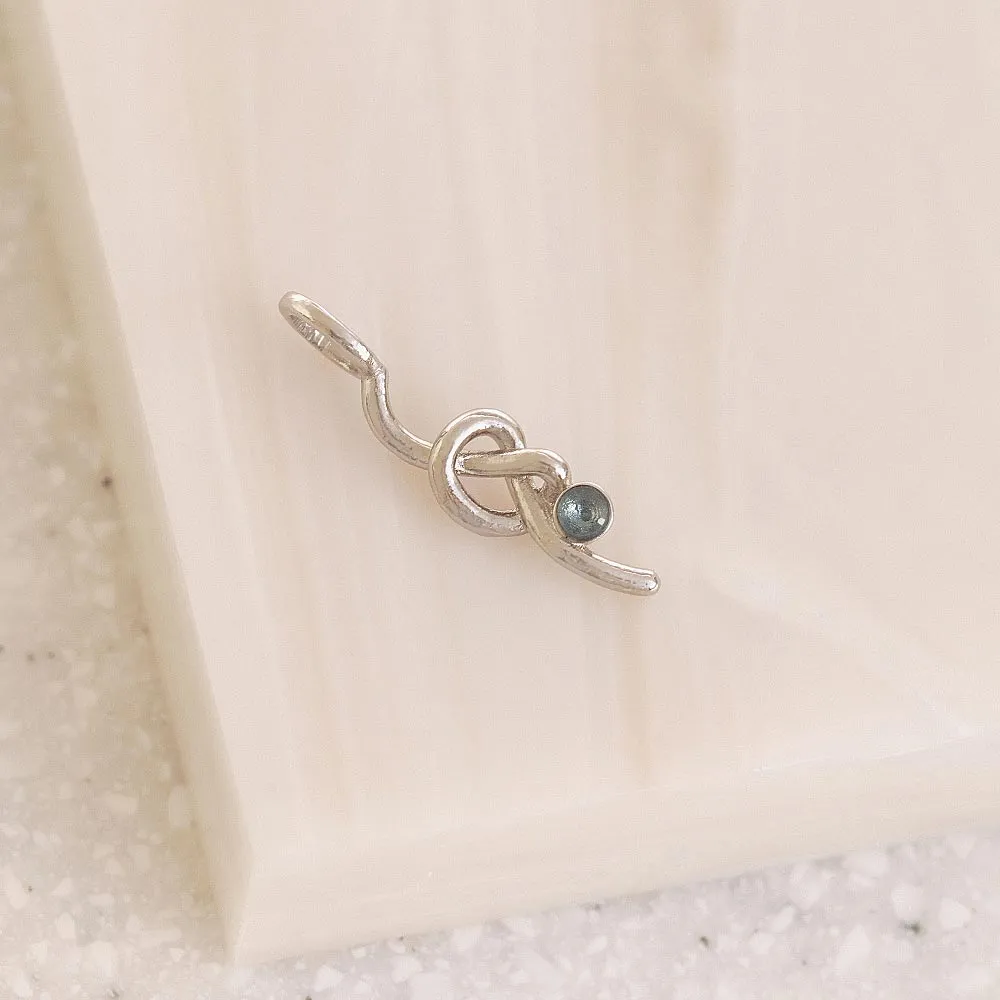 Silver Tone Knot Necklace Charm