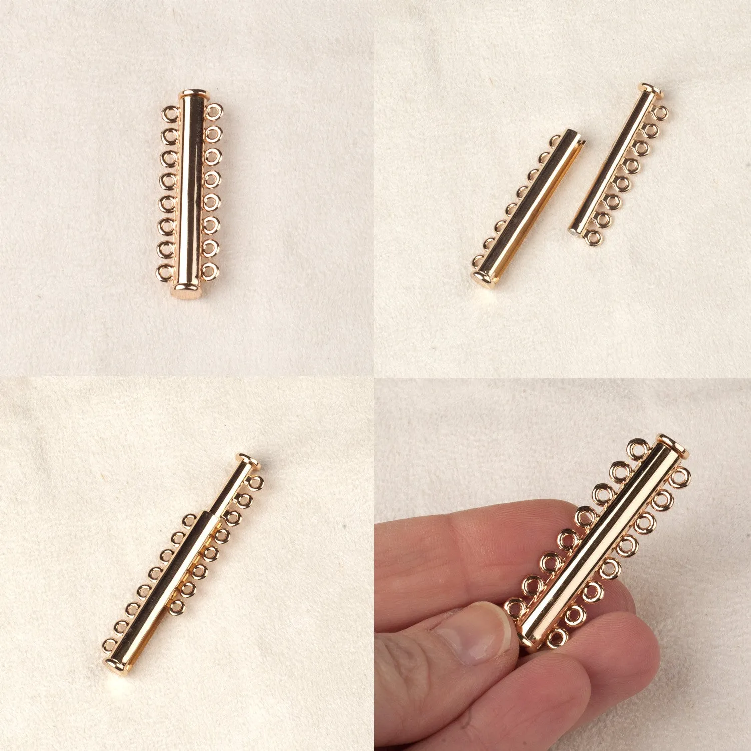 Silver Tube Clasp, Jewelry Supply,  One Cuff Bracelet Clasp , DIY jewelry kit , 8 rows tube clasp