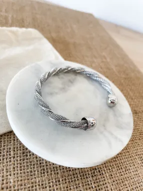 Silver Twisted Goddess Cuff