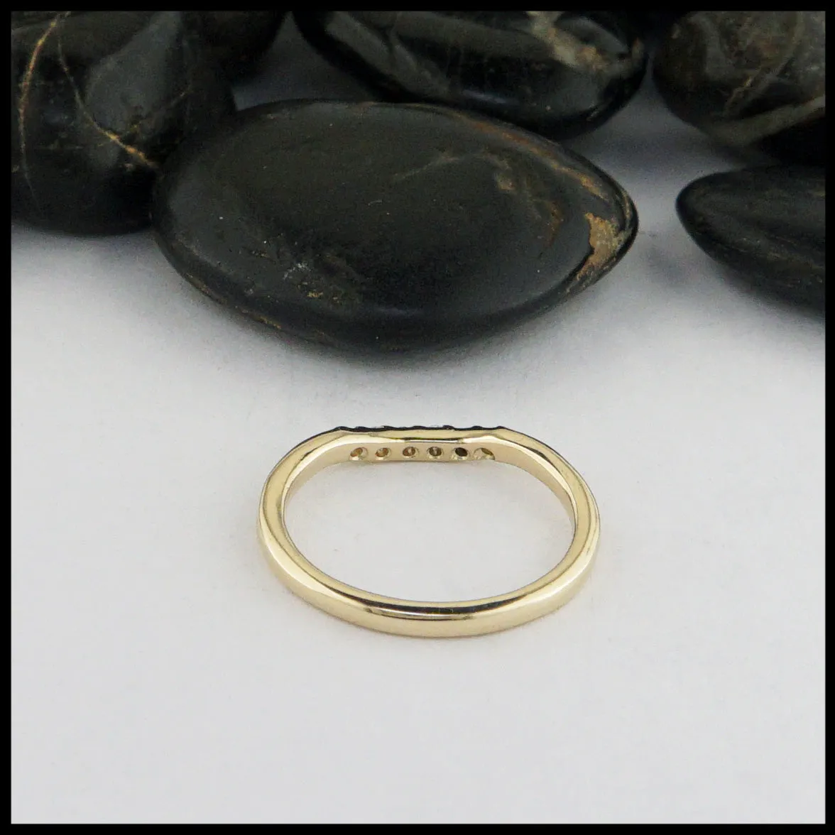 Simple Stacking Ring with Diamonds