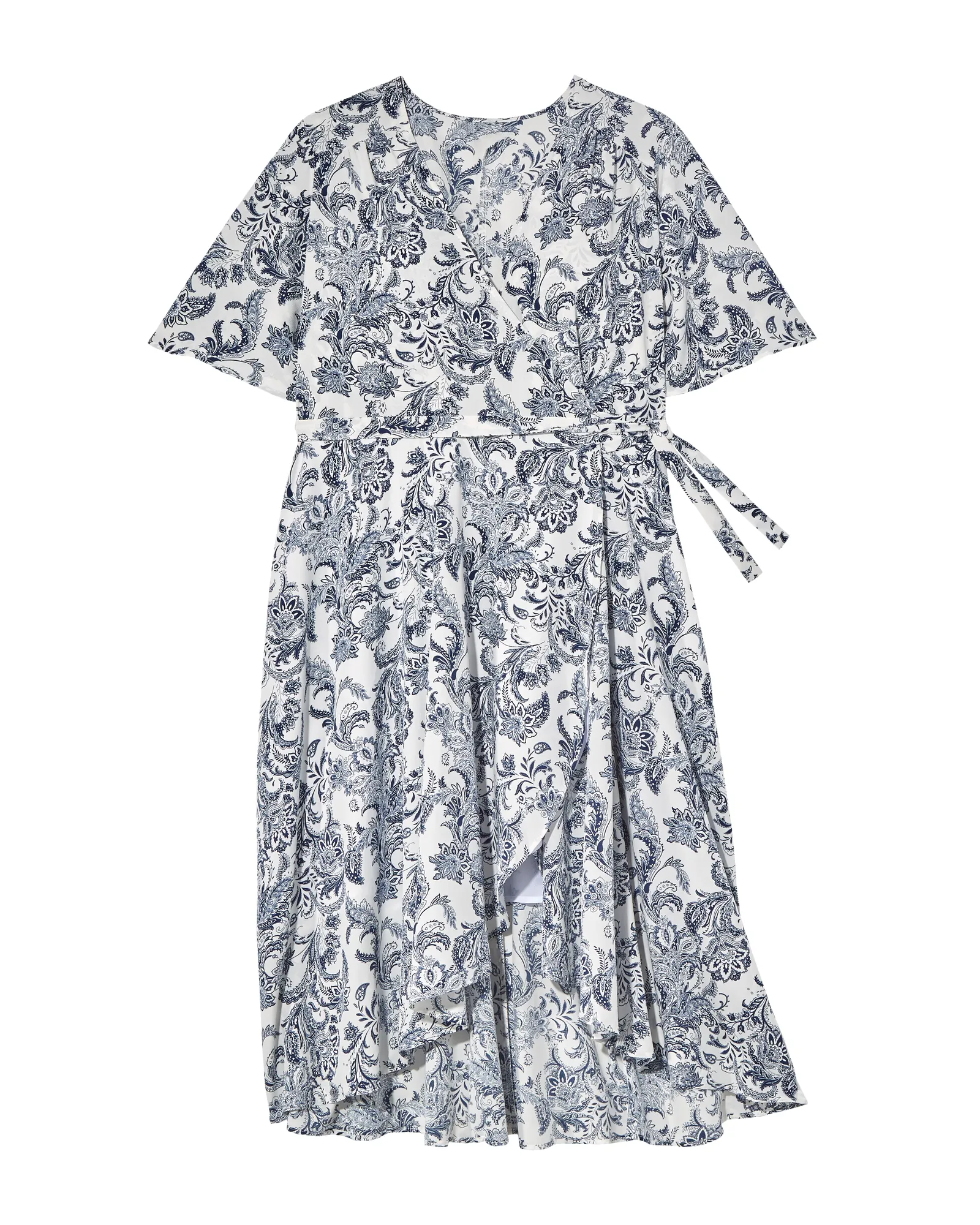 Skylar Wrap Dress | Ivory / Navy