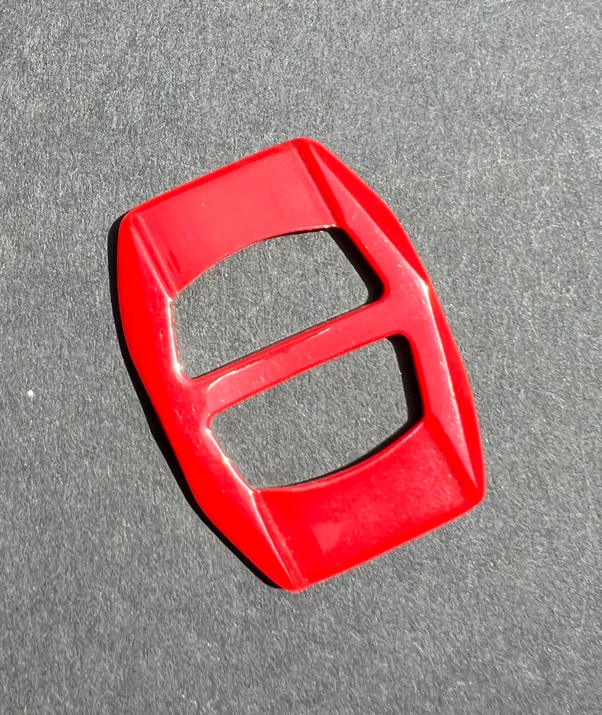 Sleek Red Mid century 4.4cm Belt Buckle - Unused Old Shop Stock