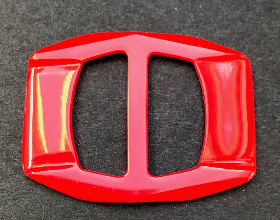 Sleek Red Mid century 4.4cm Belt Buckle - Unused Old Shop Stock