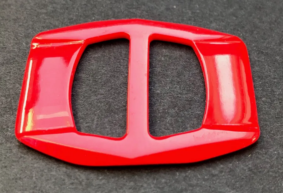 Sleek Red Mid century 4.4cm Belt Buckle - Unused Old Shop Stock