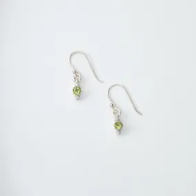 Small Green Gem Dangle Earrings