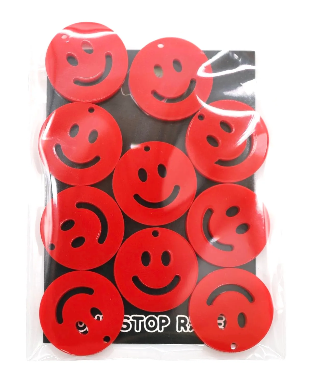 Smiley Face Rave Kandi Charms 10 Pack