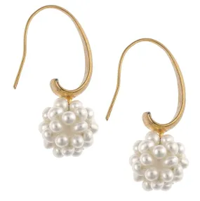 Snowball cluster pearl earrings