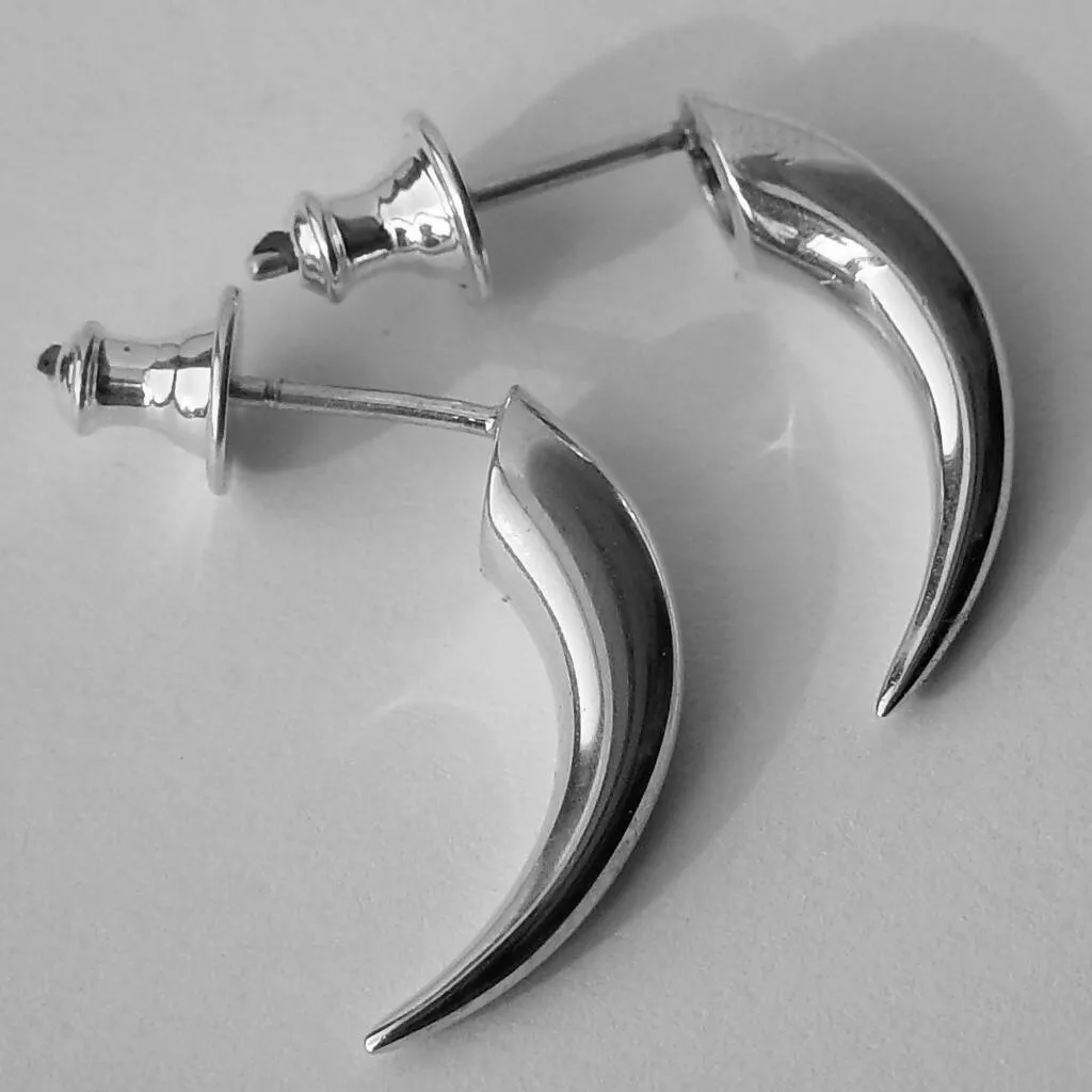 Solid Silver Spike Earrings