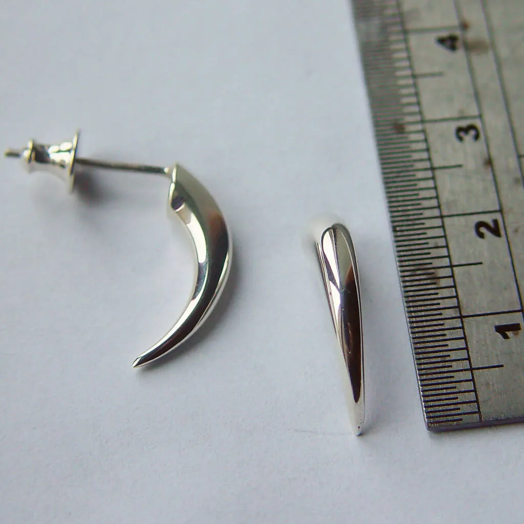 Solid Silver Spike Earrings