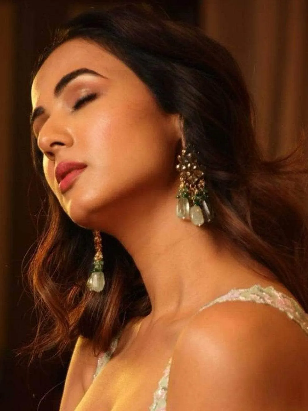 Sonal Chauhan In Kundan Precious Stone Earring