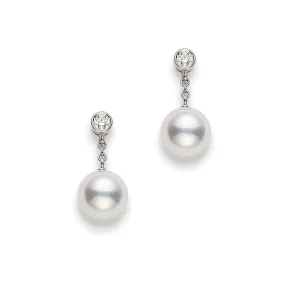 South Sea Cultured Pearl And Diamond Drop Earrings