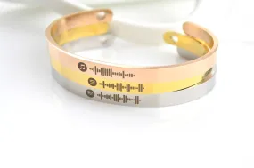 Spotify Code Scan Music Bracelet, Personalized Bracelet, Cuff for Favourite Album Artist, Gifts for Her and Him, Playlist Song Gifts