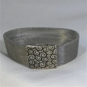 Stainless Steel Mesh Bracelet with Silver Clasp