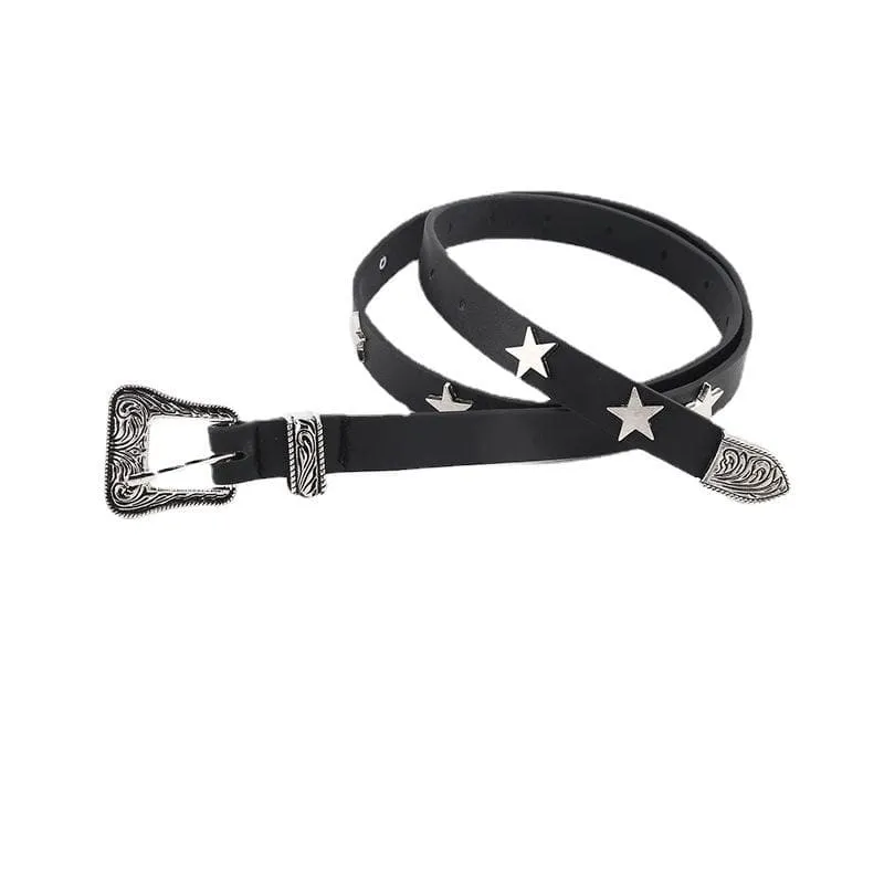 Star PU leather adjustable belt