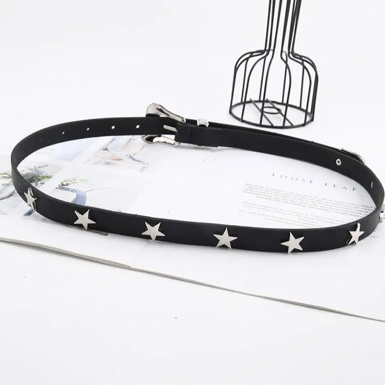 Star PU leather adjustable belt