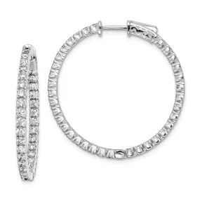 Sterling Silver 70 Stones Round Hoop Earrings